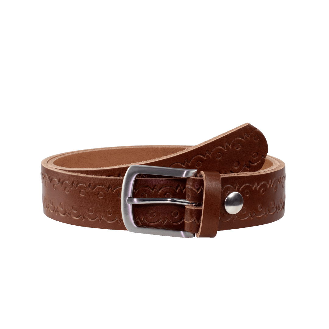 Ledergürtel 3,5cm mit Schnalle Frankfurt cognac Lochwelle