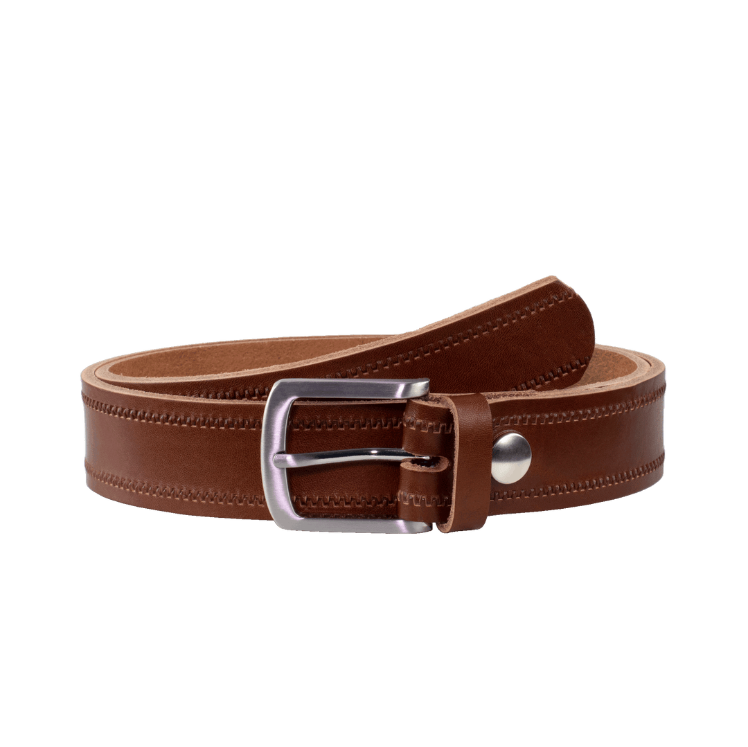 Ledergürtel 3,5cm mit Schnalle Frankfurt cognac Reißverschluss