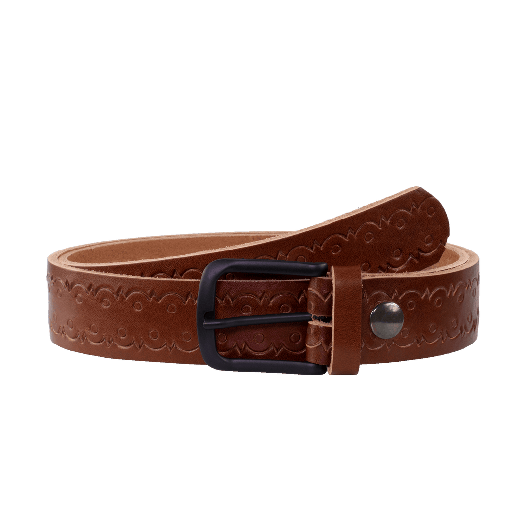 Ledergürtel 3,5cm mit Schnalle Rio cognac Lochwelle