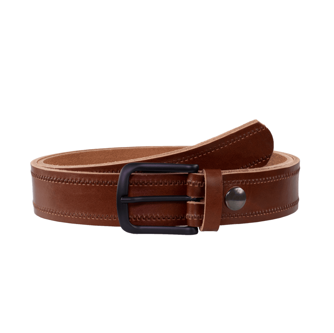 Ledergürtel 3,5cm mit Schnalle Rio cognac Reißverschluss