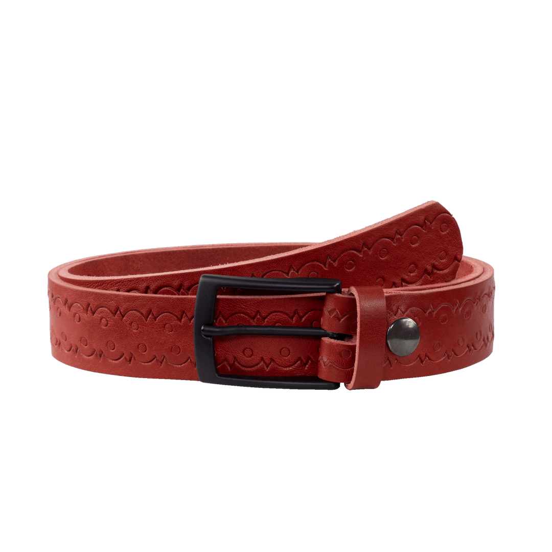 Ledergürtel 3,5cm mit Schnalle Cape Town rot Lochwelle