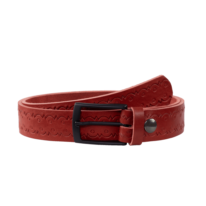 Ledergürtel 3,5cm mit Schnalle Cape Town rot Lochwelle