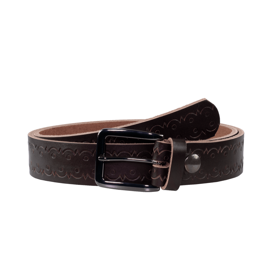 Ledergürtel 3,5cm mit Schnalle Prag dunkelbraun Lochwelle