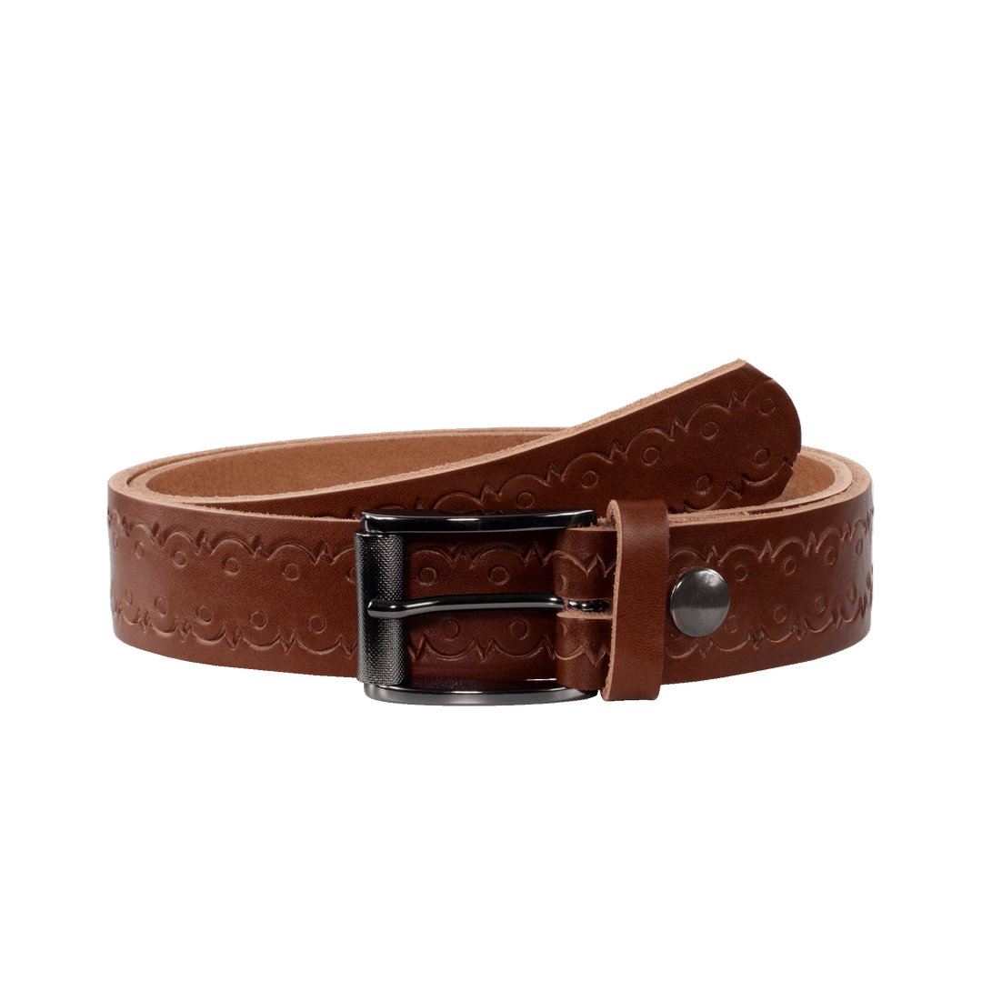 Ledergürtel 3,5cm mit Schnalle Zürich cognac Lochwelle