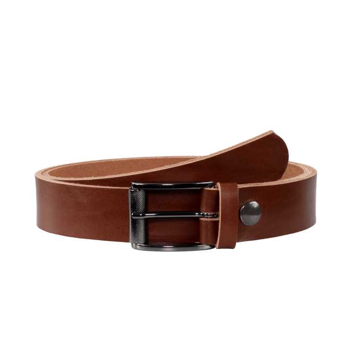Ledergürtel 3,5cm mit Schnalle Zürich cognac ohne Muster