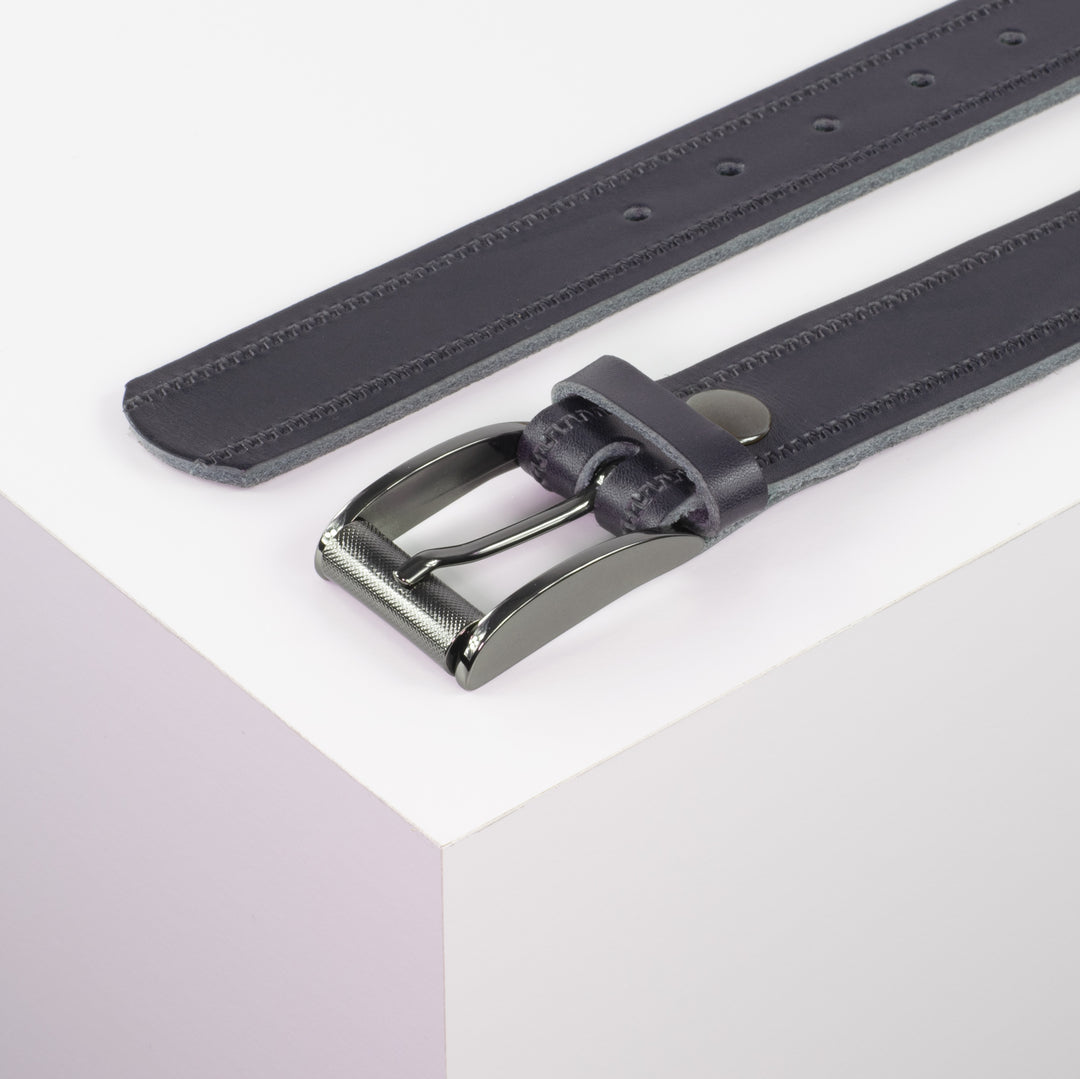 Ledergürtel 3,5cm mit Schnalle Zürich navi Reißverschluss