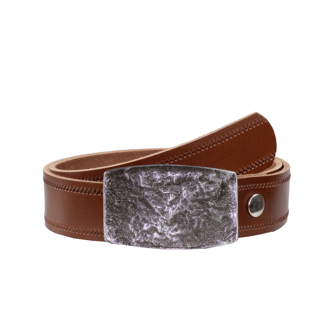 Ledergürtel 4cm mit Schnalle Death Valley cognac Reißverschluss
