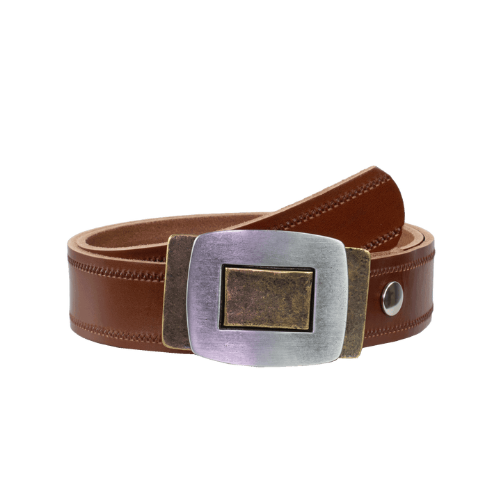 Ledergürtel 4cm mit Schnalle Inside Out cognac Reißverschluss