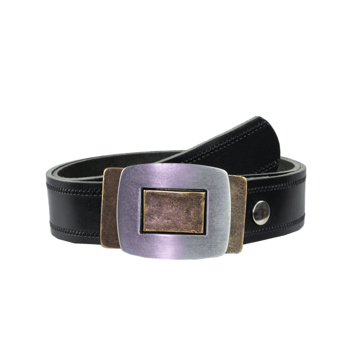 Ledergürtel 4cm mit Schnalle Inside Out schwarz Reißverschluss