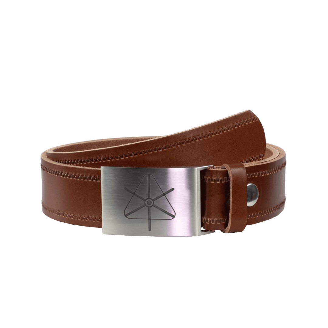 Ledergürtel 4cm mit Schnalle Siegenthaler cognac Reißverschluss