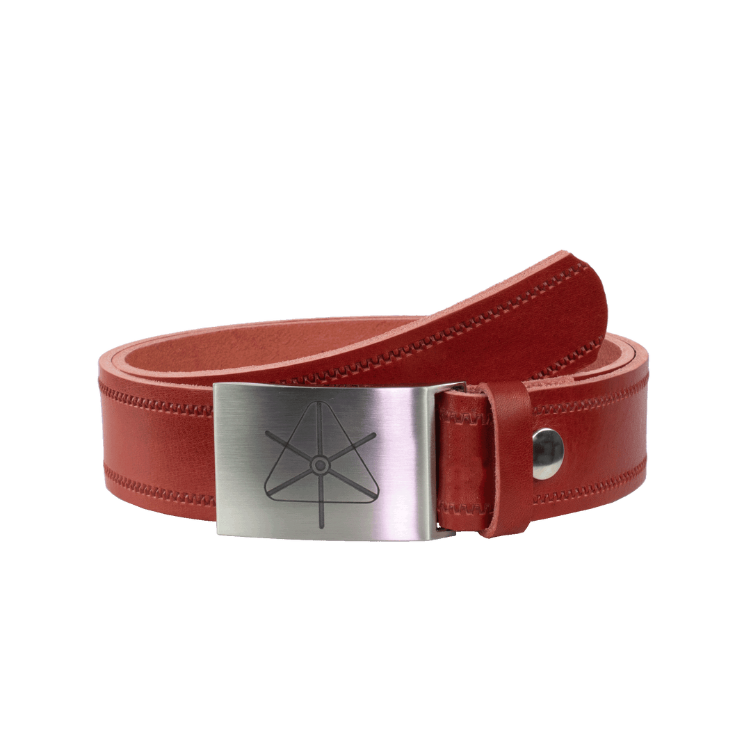 Ledergürtel 4cm mit Schnalle Siegenthaler rot Reißverschluss