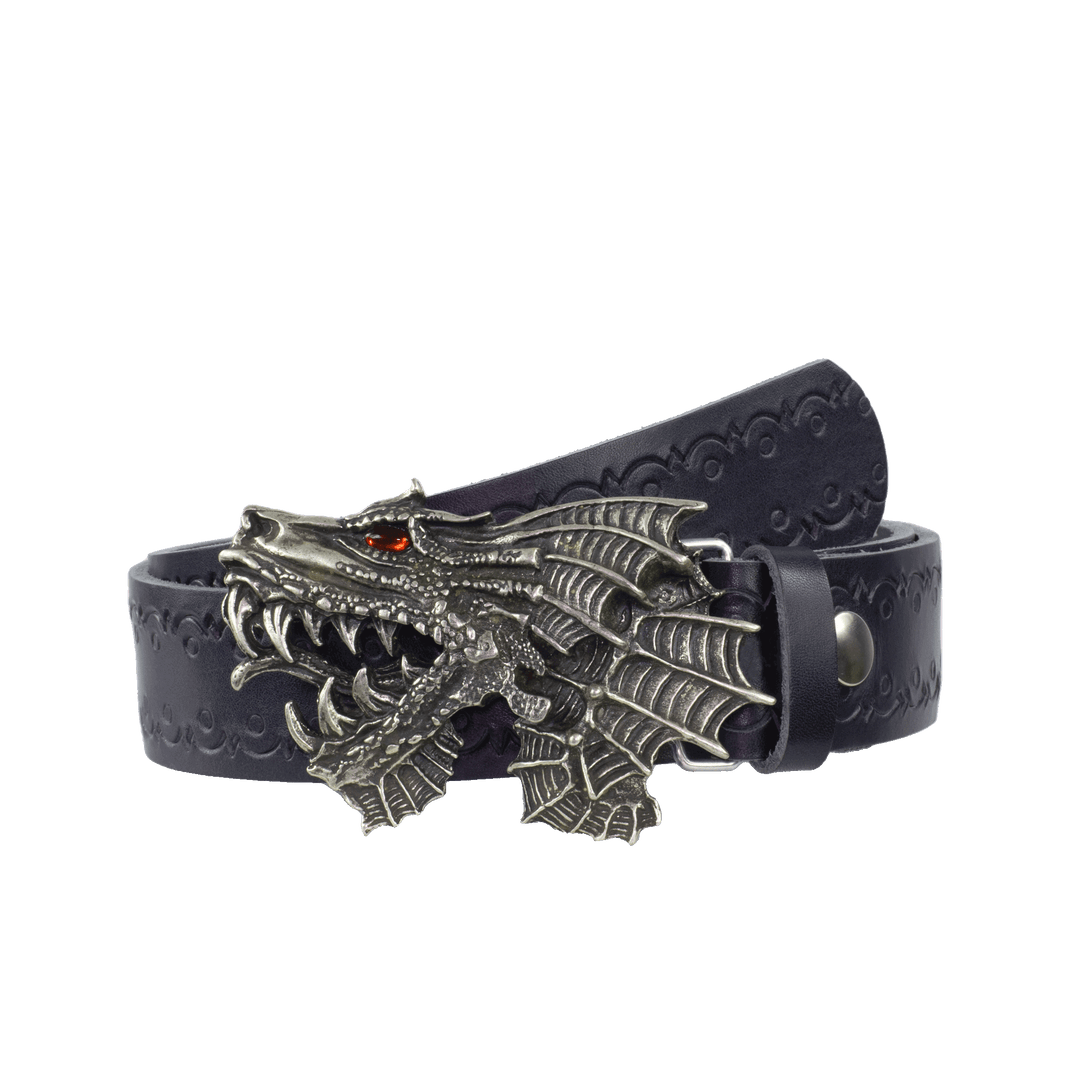 Ledergürtel 4cm mit Schnalle Drache navi Lochwelle