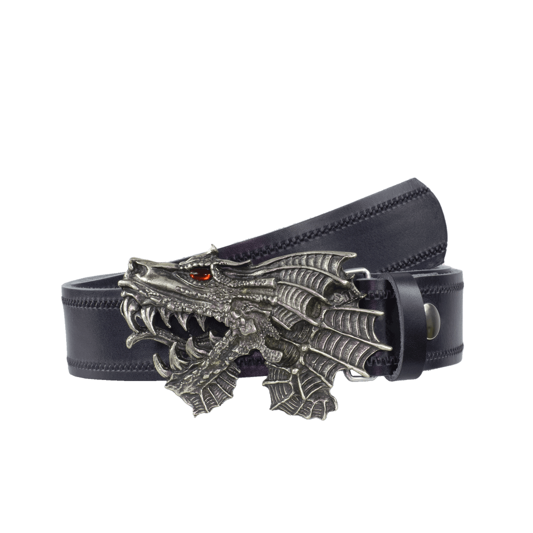 Ledergürtel 4cm mit Schnalle Drache navi Reißverschluss
