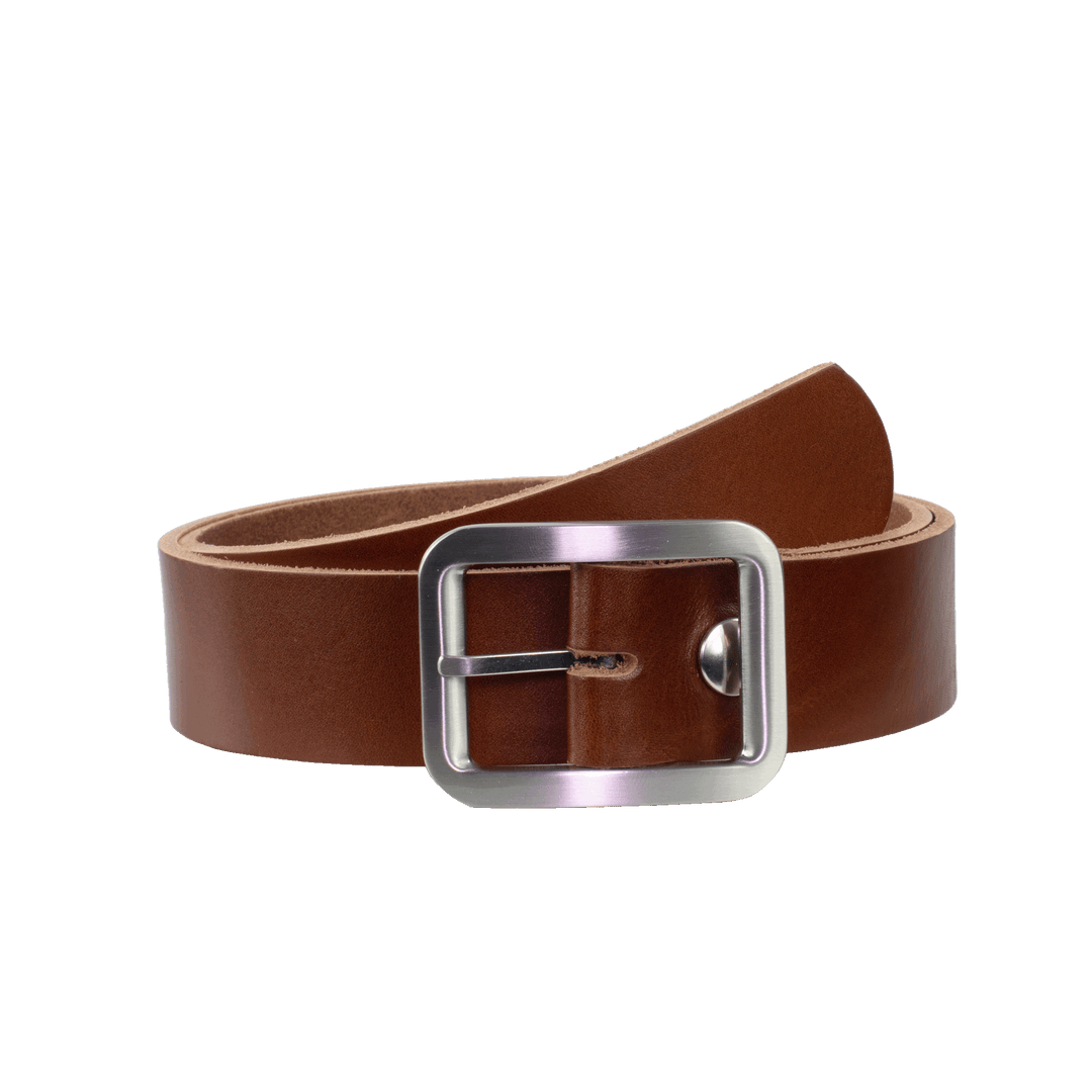 Ledergürtel 4cm mit Schnalle Munich cognac ohne Muster