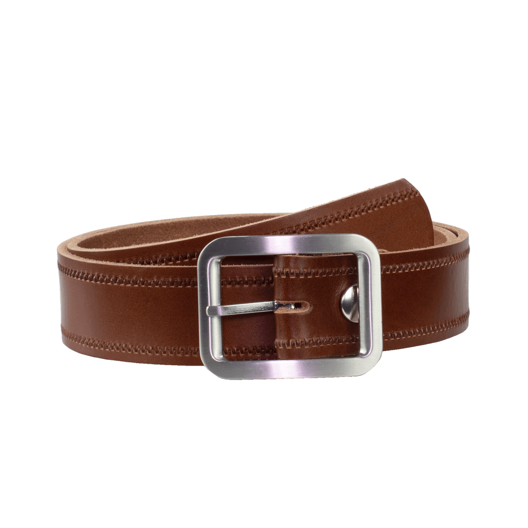 Ledergürtel 4cm mit Schnalle Munich cognac Reißverschluss