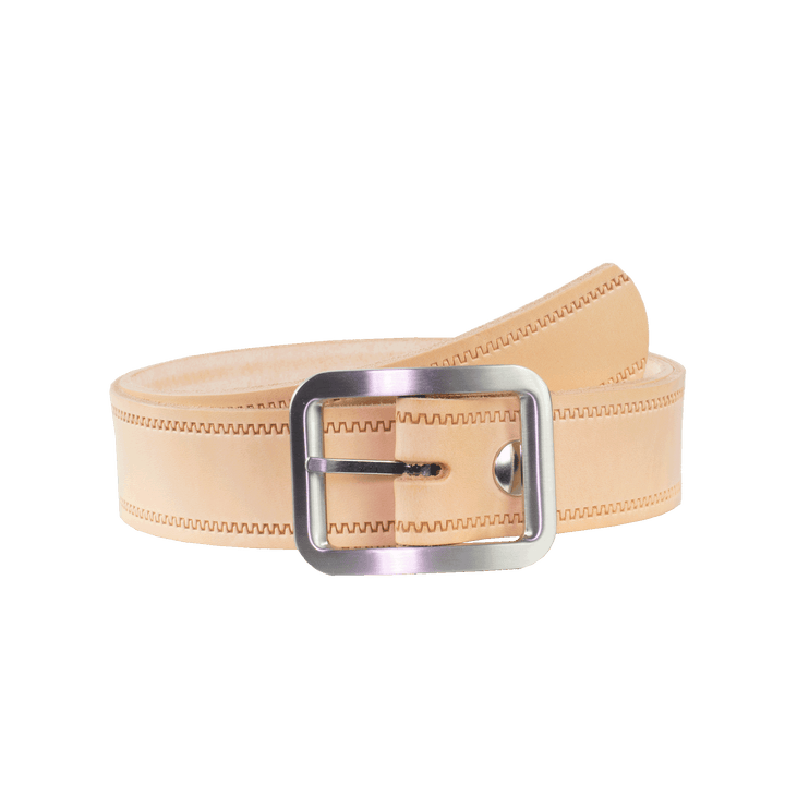 Ledergürtel 4cm mit Schnalle Munich natur Reißverschluss