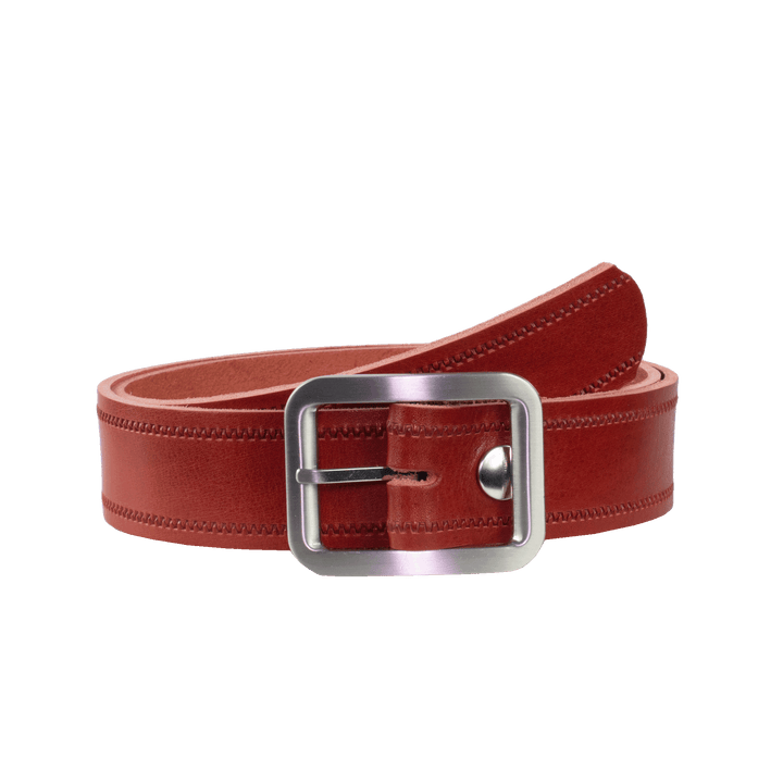 Ledergürtel 4cm mit Schnalle Munich rot Reißverschluss