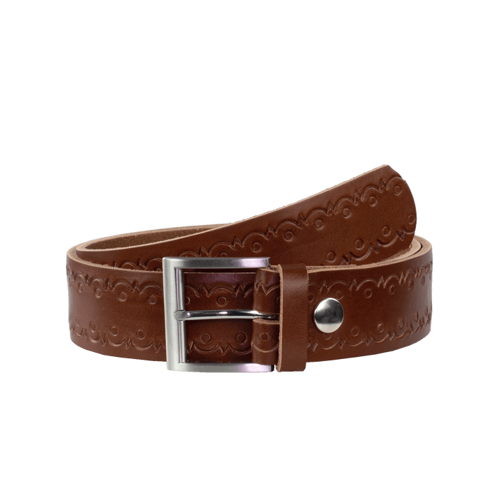 Ledergürtel 4cm mit Schnalle Milano cognac Lochwelle