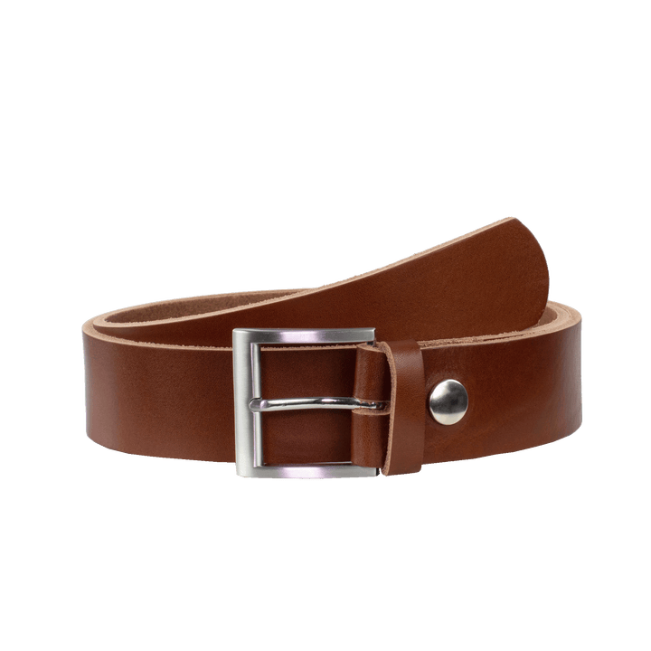 Ledergürtel 4cm mit Schnalle Milano cognac ohne Muster