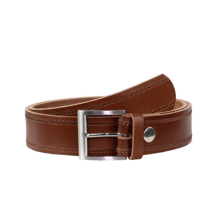 Ledergürtel 4cm mit Schnalle Milano cognac Reißverschluss