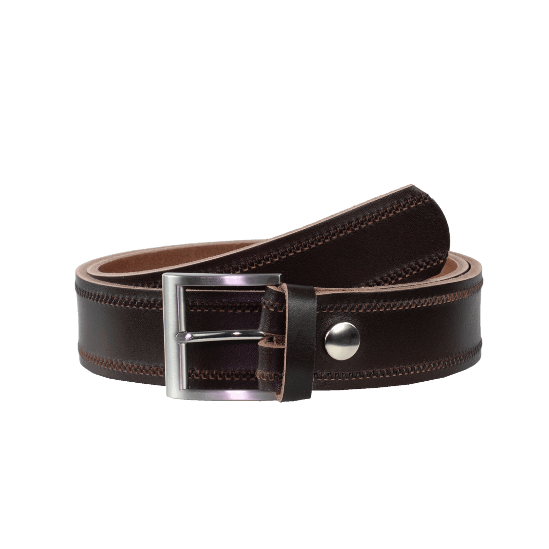 Ledergürtel 4cm mit Schnalle Milano dunkelbraun Reißverschluss