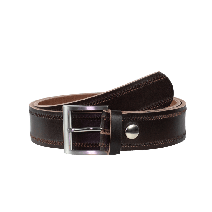 Ledergürtel 4cm mit Schnalle Milano dunkelbraun Reißverschluss