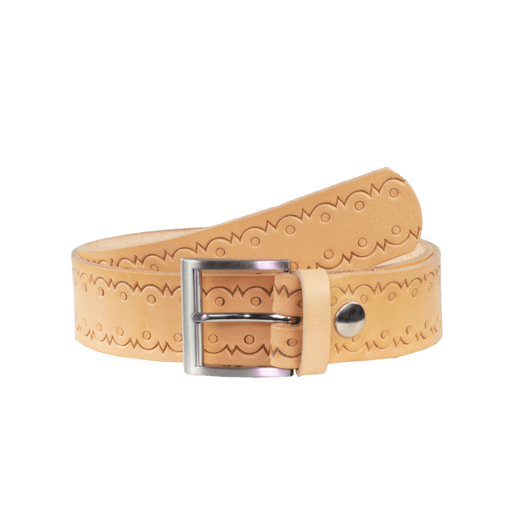 Ledergürtel 4cm mit Schnalle Milano natur Lochwelle
