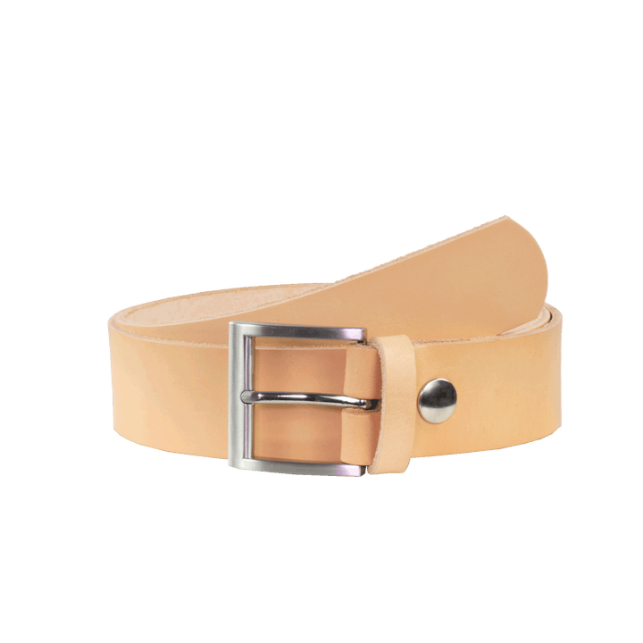 Ledergürtel 4cm mit Schnalle Milano natur ohne Muster