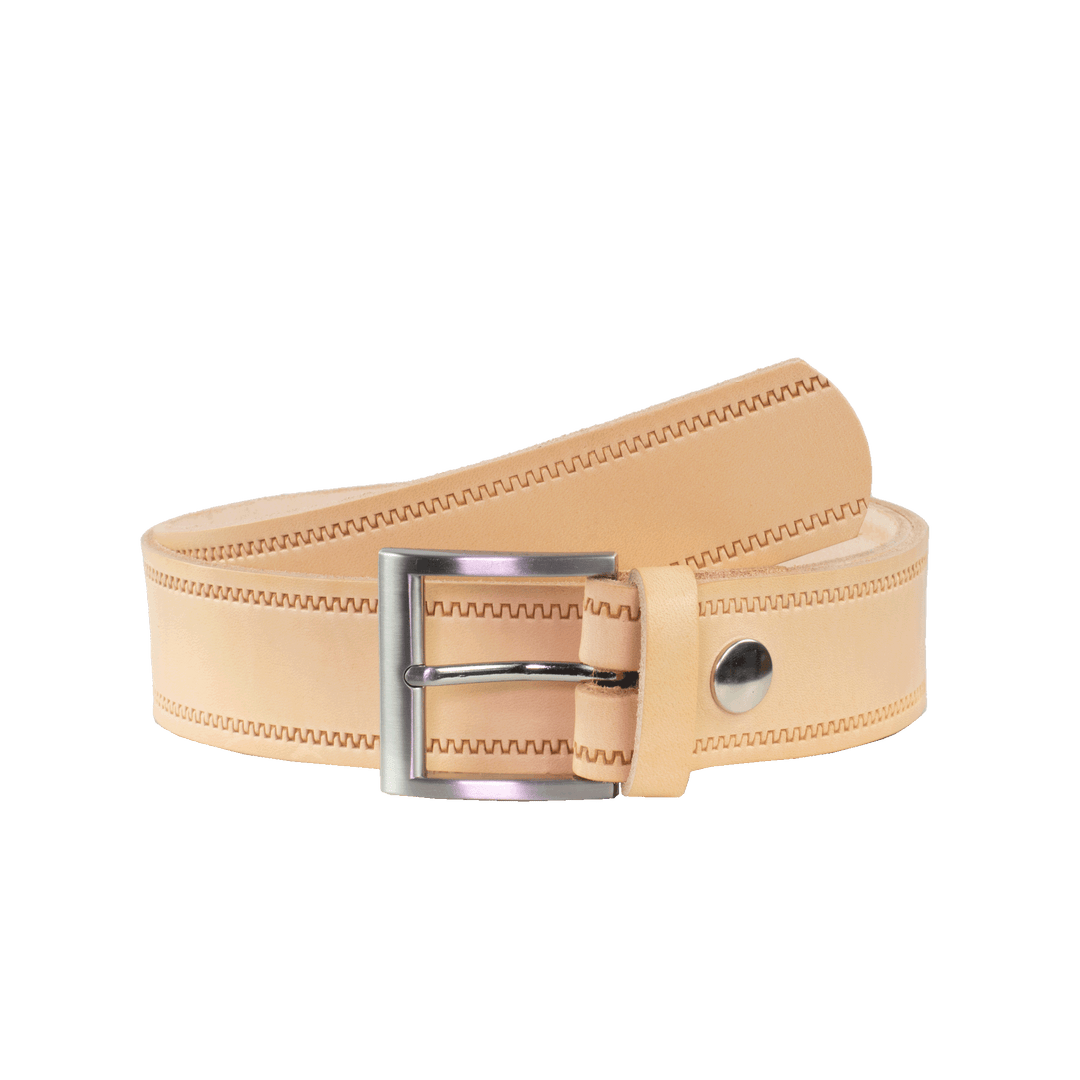 Ledergürtel 4cm mit Schnalle Milano natur Reißverschluss