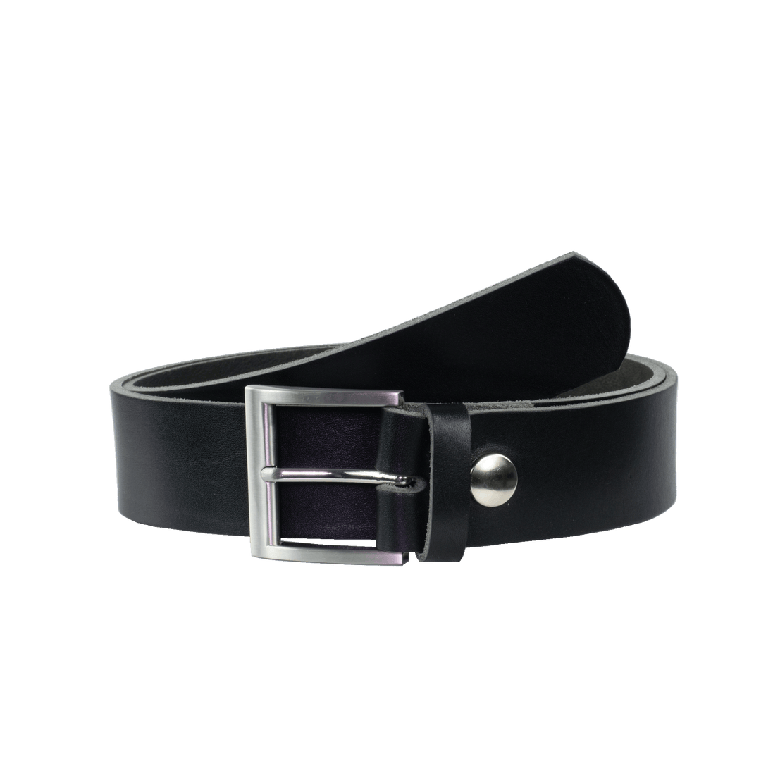 Ledergürtel 4cm mit Schnalle Milano schwarz ohne Muster