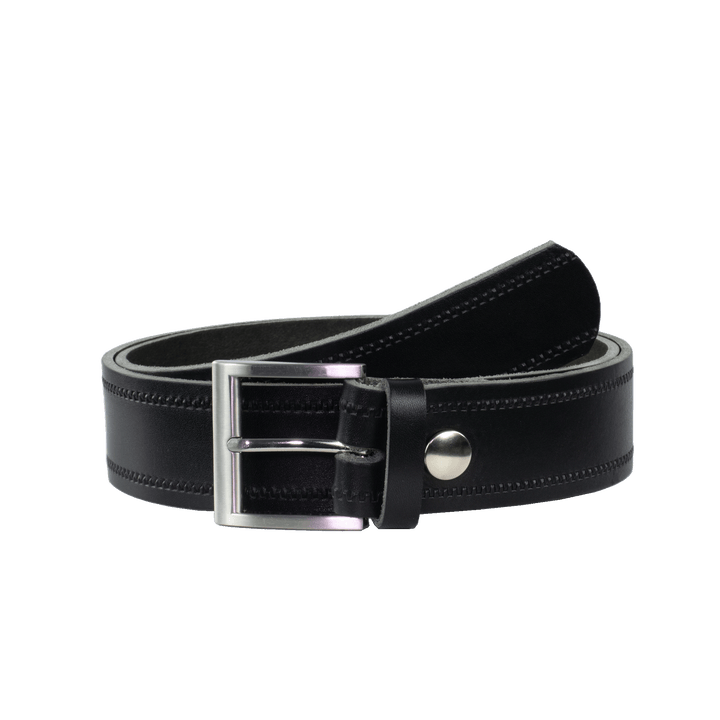 Ledergürtel 4cm mit Schnalle Milano schwarz Reißverschluss