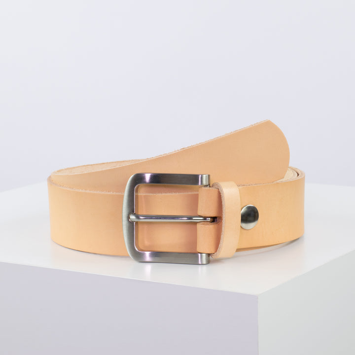 Ledergürtel 4cm mit Schnalle Tokyo natur ohne Muster