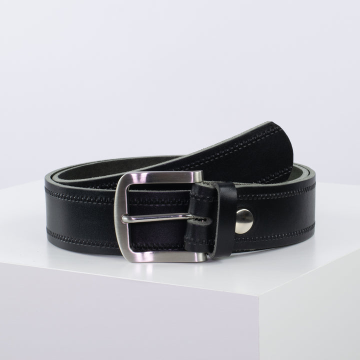 Ledergürtel 4cm mit Schnalle Tokyo schwarz Reißverschluss
