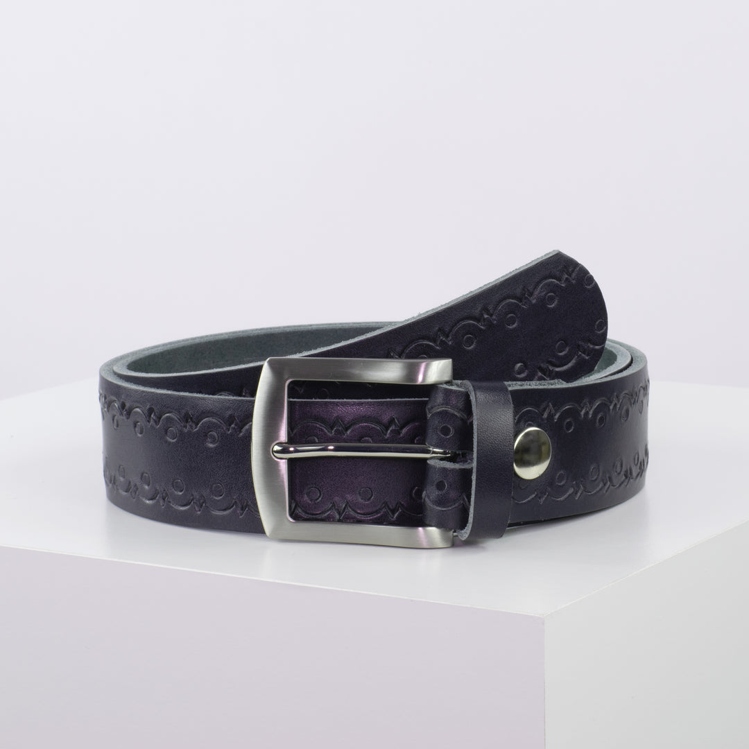 Ledergürtel 4cm mit Schnalle Bangkok navi Lochwelle