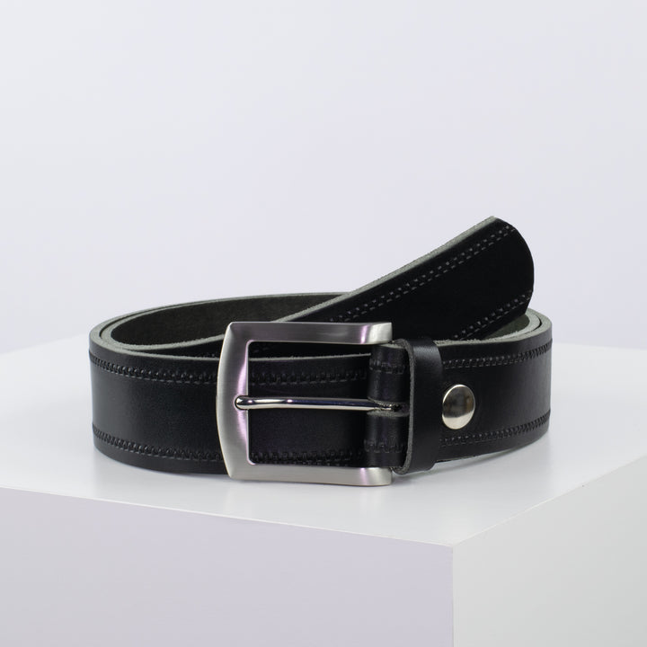 Ledergürtel 4cm mit Schnalle Bangkok schwarz Reißverschluss