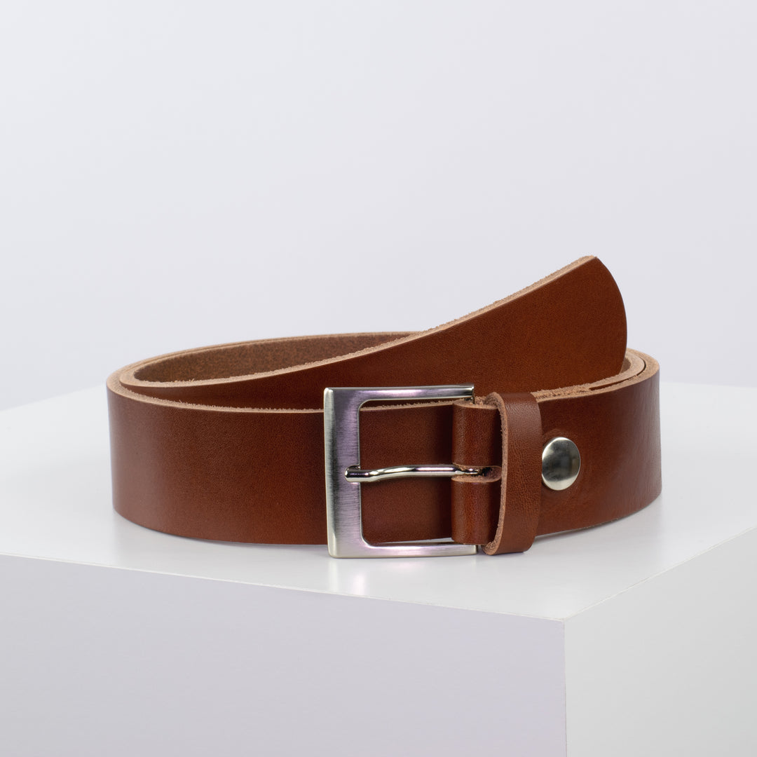 Ledergürtel 4cm mit Schnalle Copenhagen cognac ohne Muster