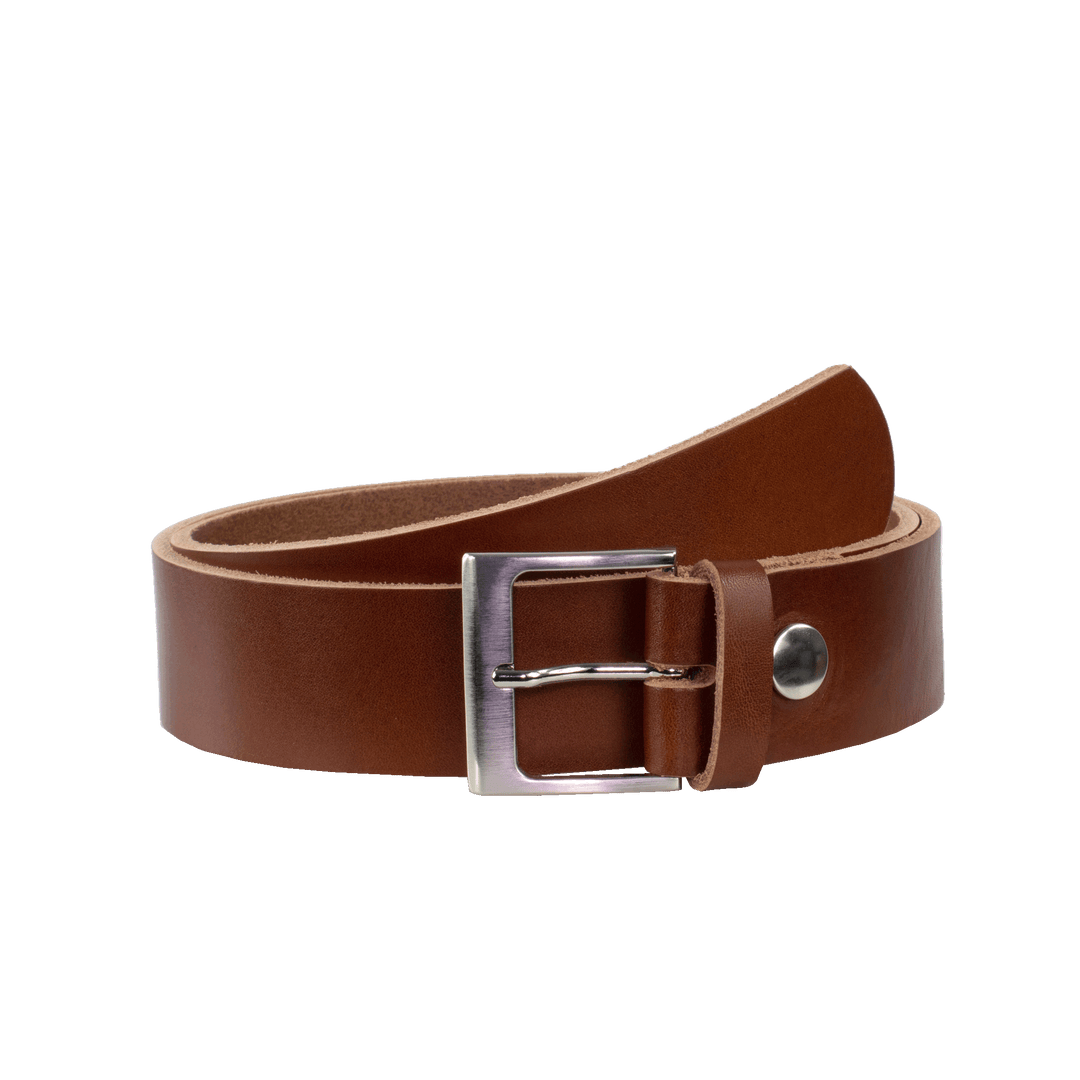 Ledergürtel 4cm mit Schnalle Copenhagen cognac ohne Muster