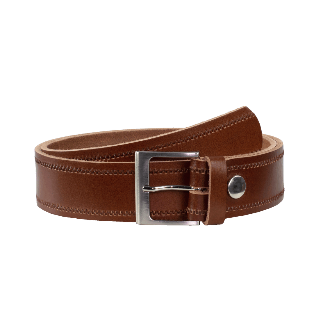 Ledergürtel 4cm mit Schnalle Copenhagen cognac Reißverschluss