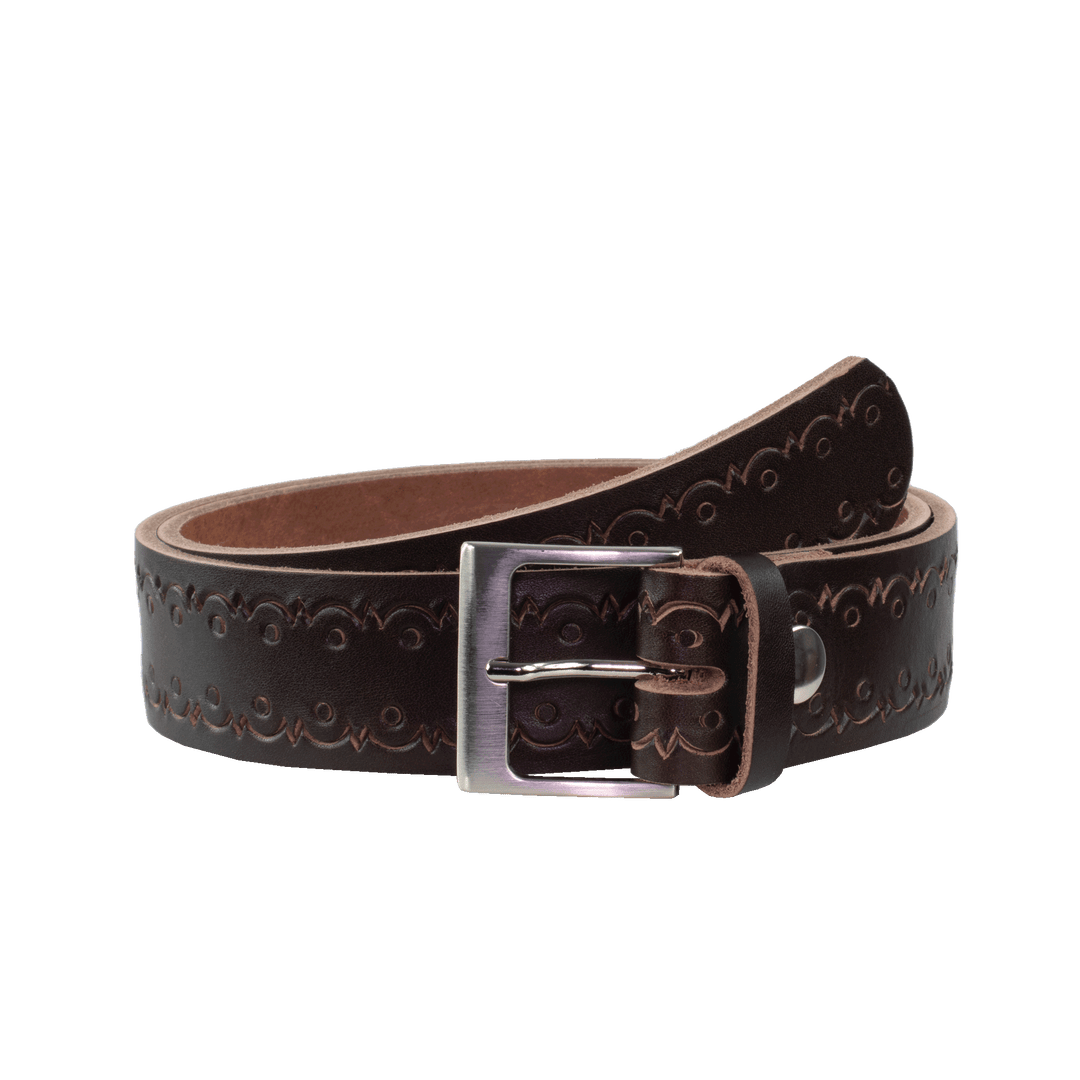 Ledergürtel 4cm mit Schnalle Copenhagen dunkelbraun Lochwelle