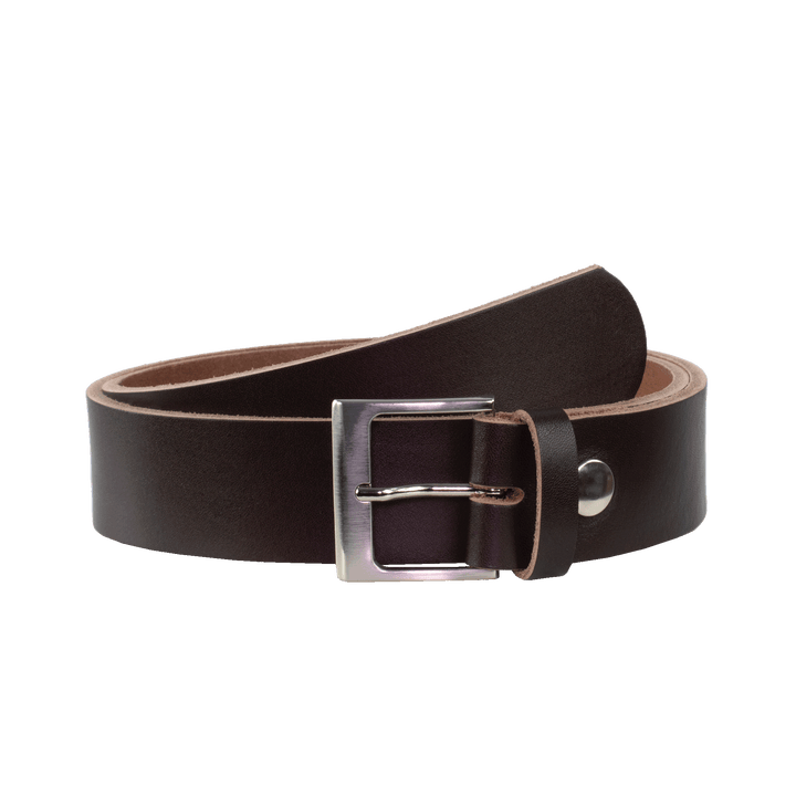 Ledergürtel 4cm mit Schnalle Copenhagen dunkelbraun ohne Muster
