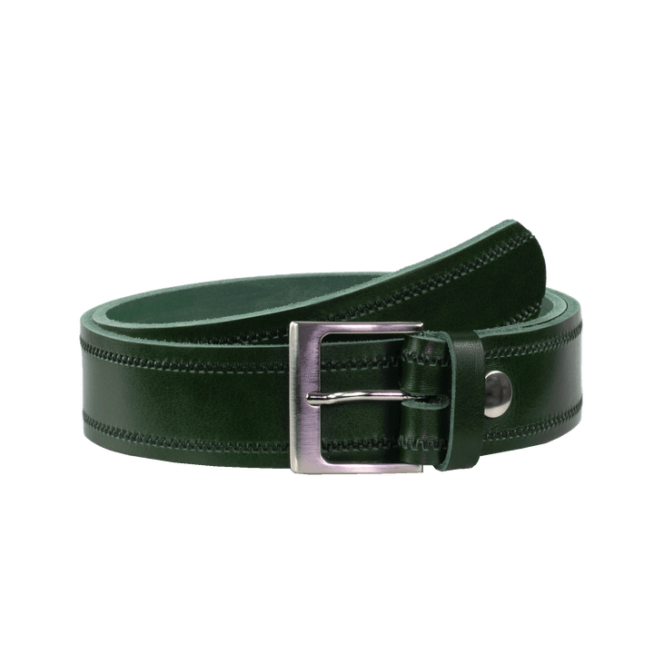 Ledergürtel 4cm mit Schnalle Copenhagen grün Reißverschluss