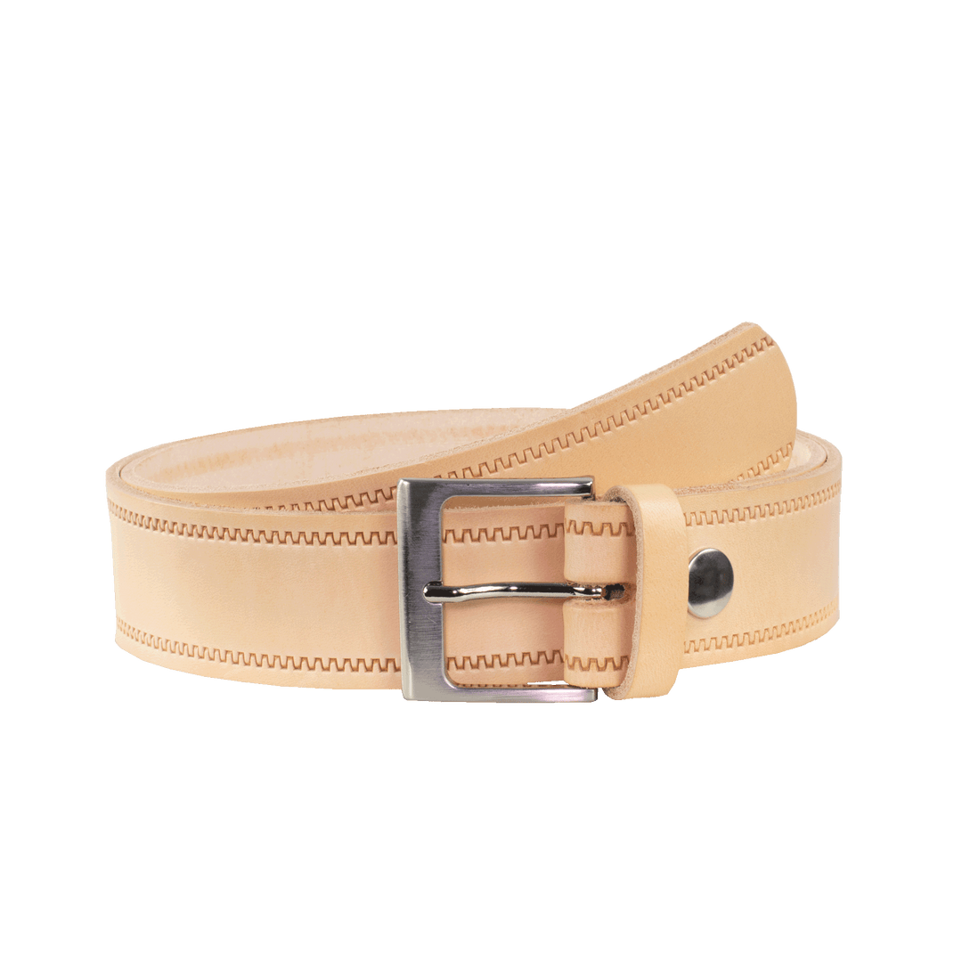 Ledergürtel 4cm mit Schnalle Copenhagen natur Reißverschluss