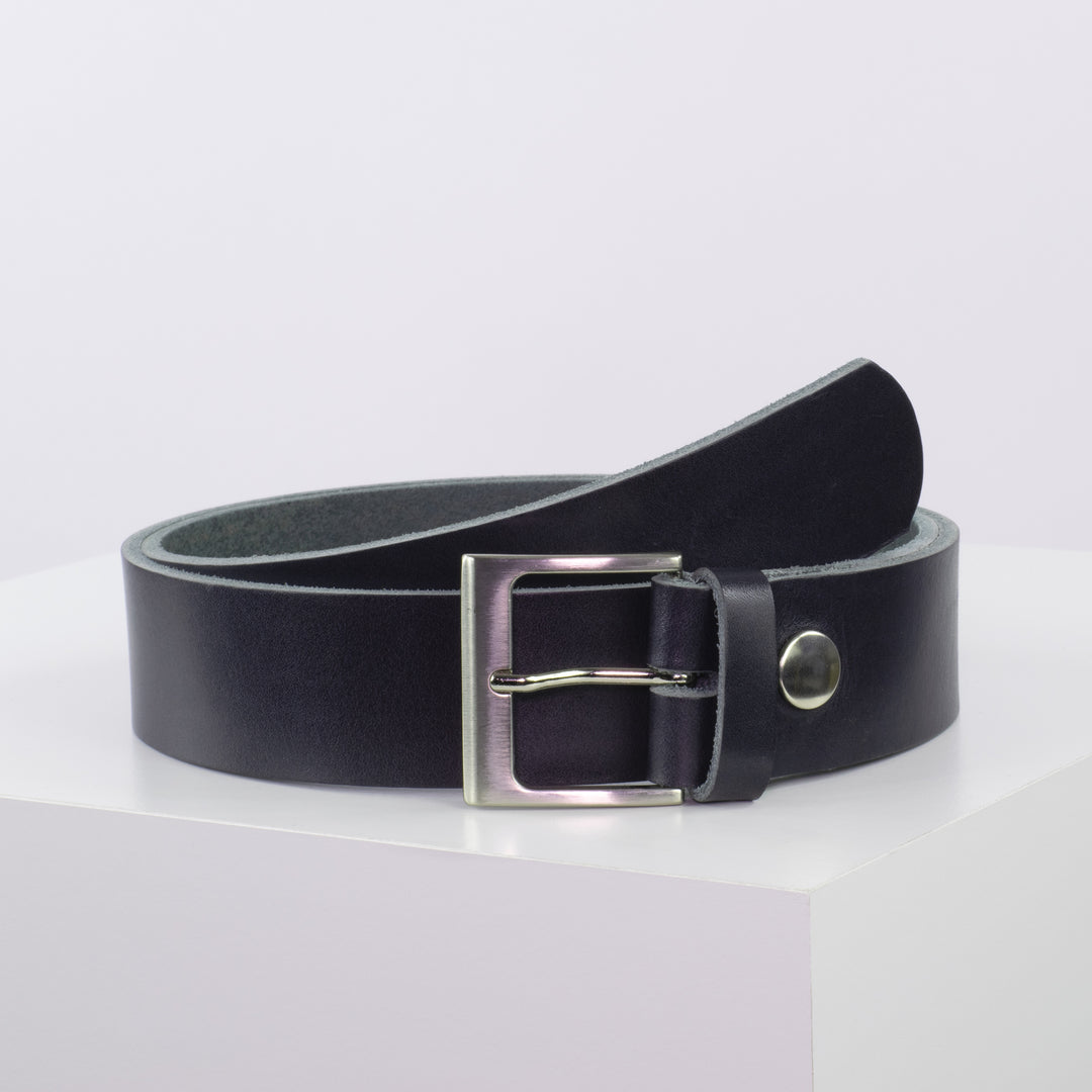 Ledergürtel 4cm mit Schnalle Copenhagen navi ohne Muster