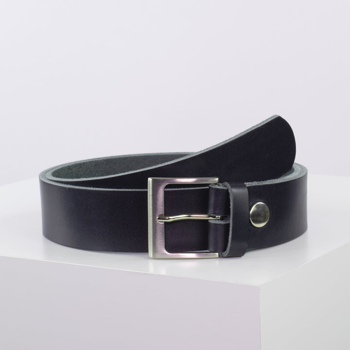 Ledergürtel 4cm mit Schnalle Copenhagen navi ohne Muster