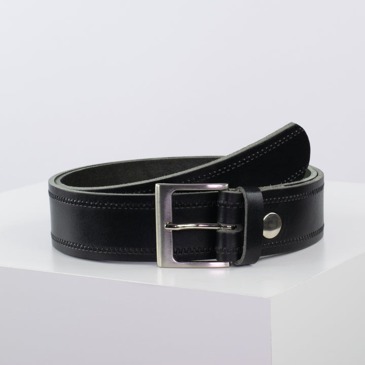 Ledergürtel 4cm mit Schnalle Copenhagen schwarz Reißverschluss