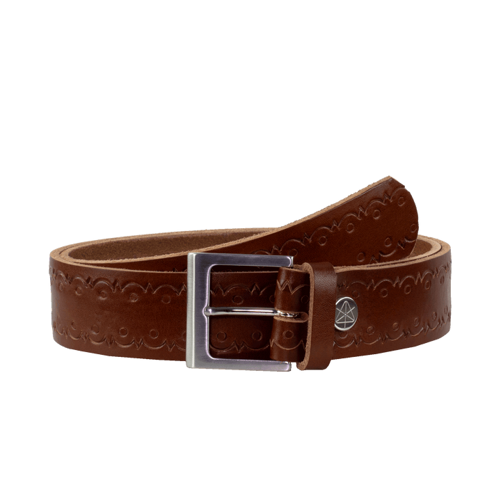 Ledergürtel 4cm mit Schnalle Graz silber glänzend cognac Lochwelle