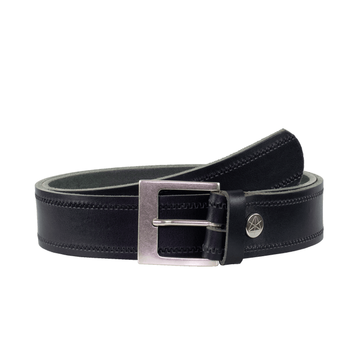 Ledergürtel 4cm mit Schnalle Odessa silber navi Reißverschluss