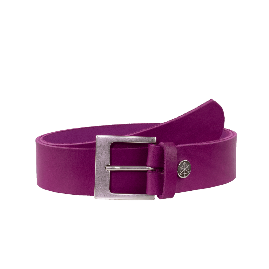 Ledergürtel 4cm mit Schnalle Odessa silber pink ohne Muster