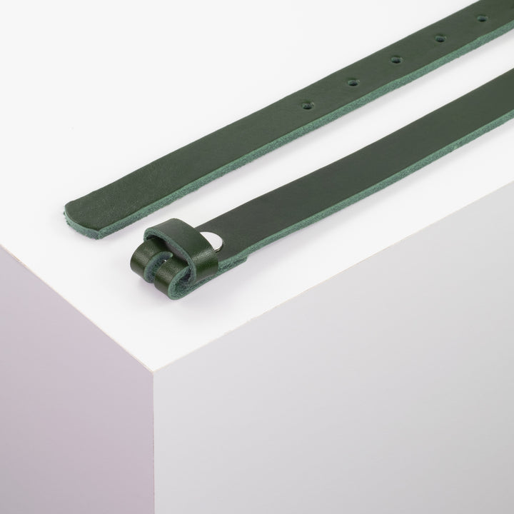 Ledergürtel 2cm gruen ohne Muster