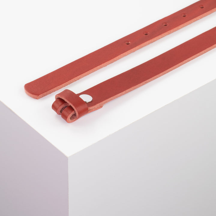 Ledergürtel 2cm rot ohne Muster